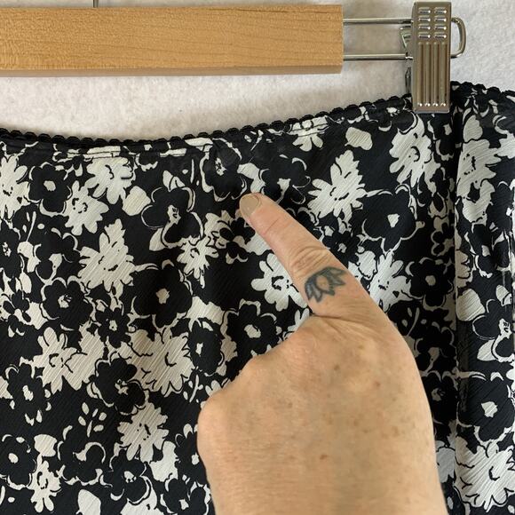 Women Ditsy Floral Chiffon Skirt Sz XL Petite Layered Dark Romantic Cottage Y2K - Picture 7 of 14